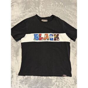 Black Pyramid T-Shirt Mens XXL Black White Stripe Graphic Tee Crew Neck